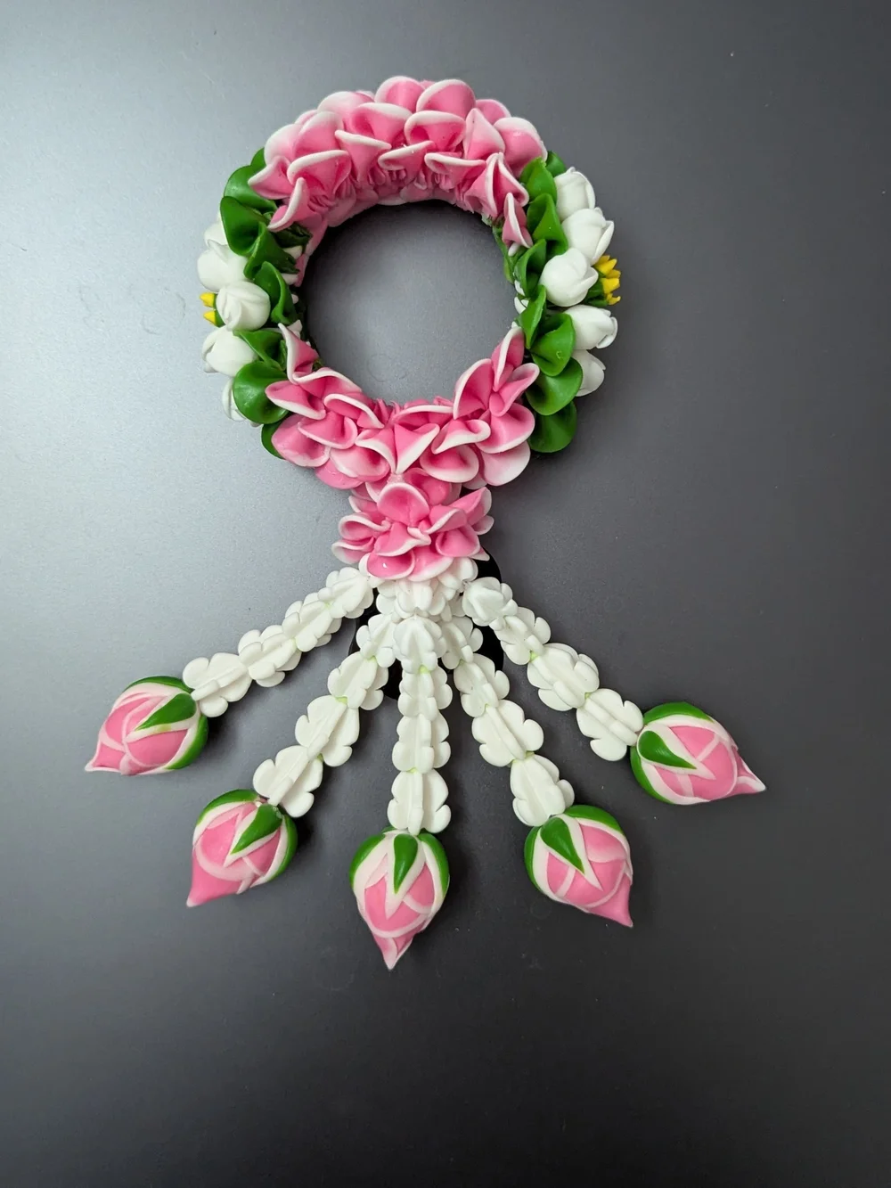 Handmade clay flower garland